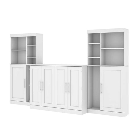 Full Cabinet Bed with Mattress and Tall Storage Cabinets (133W)