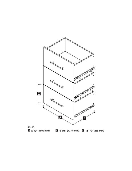 3 Drawer Set for Nebula 25W Closet Organizer