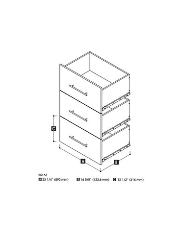 3 Drawer Set for Nebula 25W Closet Organizer