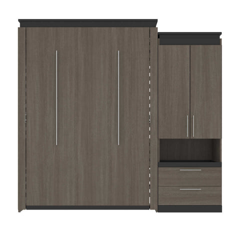 Queen Murphy Bed with Storage Cabinet and Pull-Out Shelf (97W)