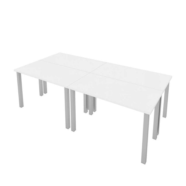 Four 48W x 24D Table Desks with Square Metal Legs