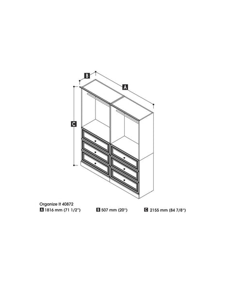 72W Closet Organizer with Drawers