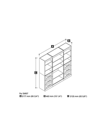 86W Closet Organization System with Drawers