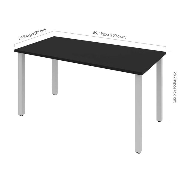 60W Table Desk with Square Metal Legs