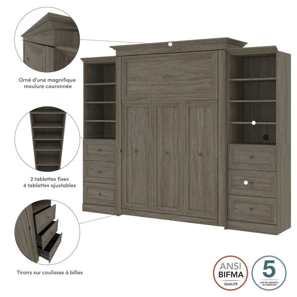 Queen Murphy Bed with Closet Storage (115W)