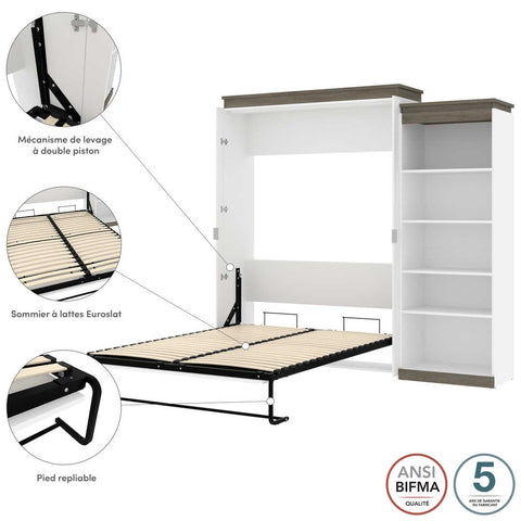 Queen Murphy Bed with Shelves (97W)