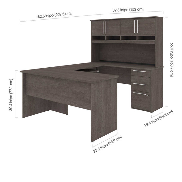 U or L-Shaped Desk with Hutch