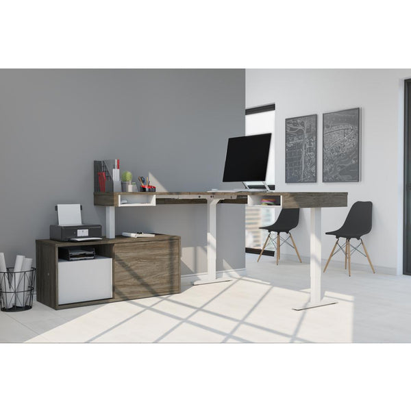 81W L-Shaped Standing Desk with Credenza