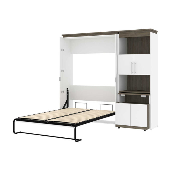 Full Murphy Bed with Storage Cabinet and Fold-Out Desk (91W)