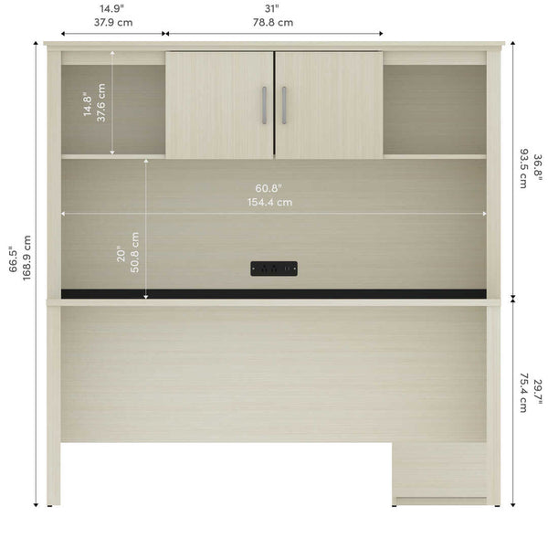 66W U or L-Shaped Executive Office Desk with Pedestal and Hutch