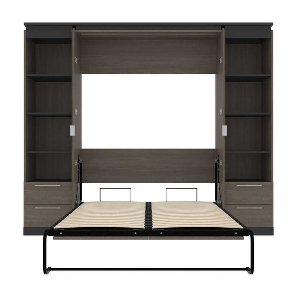 Full Murphy Bed with Shelves and Drawers (100W)