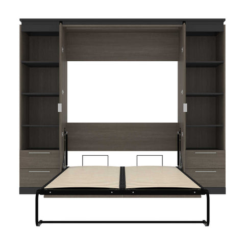 Full Murphy Bed with Shelves and Drawers (100W)