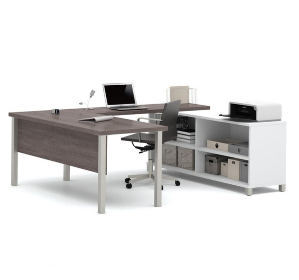 72W U-Shaped Executive Desk with Metal Legs