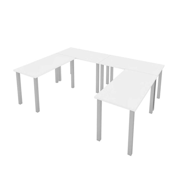 Four 48W x 24D Table Desks with Square Metal Legs