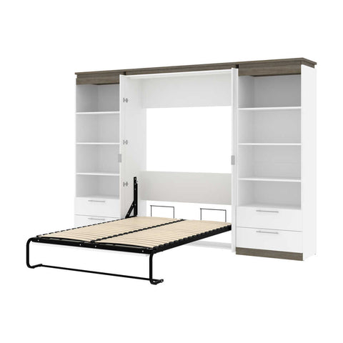 Full Murphy Bed with Shelves and Drawers (120W)