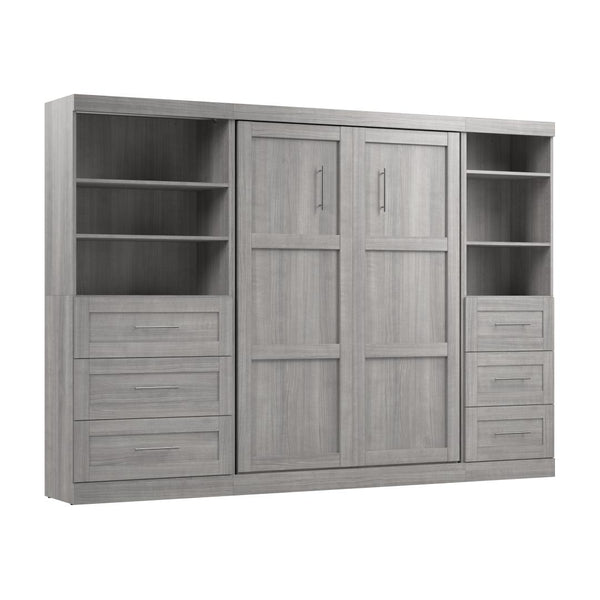 Full Murphy Bed and 2 Shelving Units with Drawers (120W)