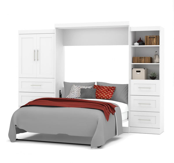 Queen Murphy Bed with Open and Concealed Storage (126W)