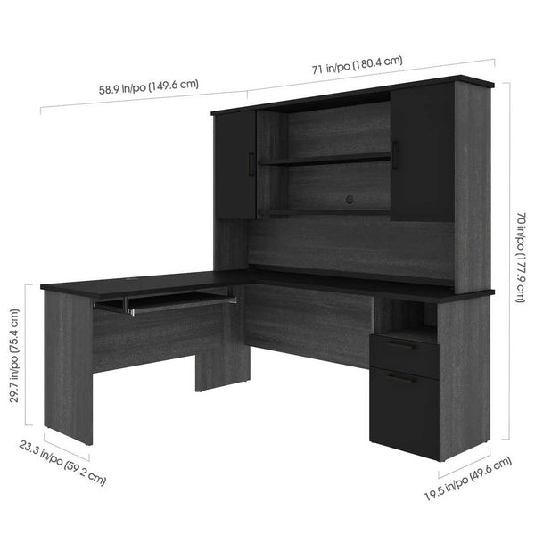 L-Shaped Desk with Hutch