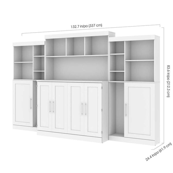 Full Cabinet Bed with Mattress, two 36″ Storage Units, and 3 Hutches