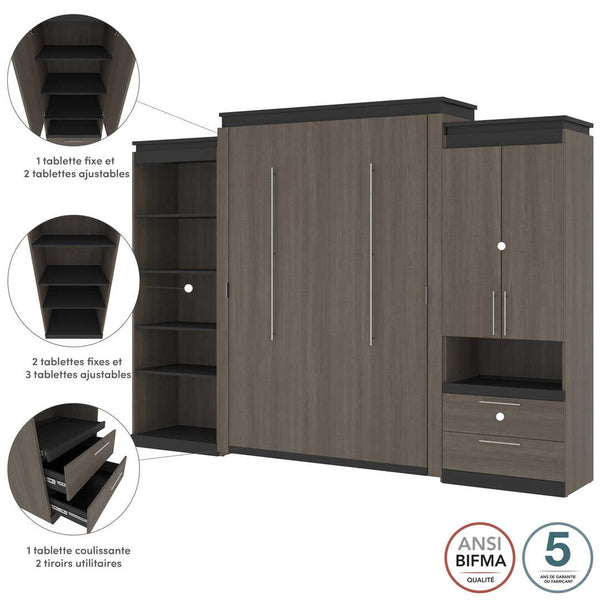 Queen Murphy Bed with Multifunctional Storage (125W)