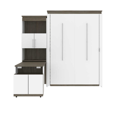 Queen Murphy Bed with Storage Cabinet and Fold-Out Desk (97W)