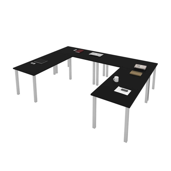 Four 60W x 30D Table Desks with Square Metal Legs