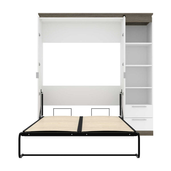 Full Murphy Bed with Shelves and Drawers (81W)