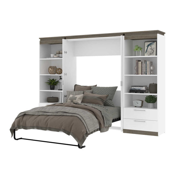 Full Murphy Bed with Shelves and Drawers (120W)