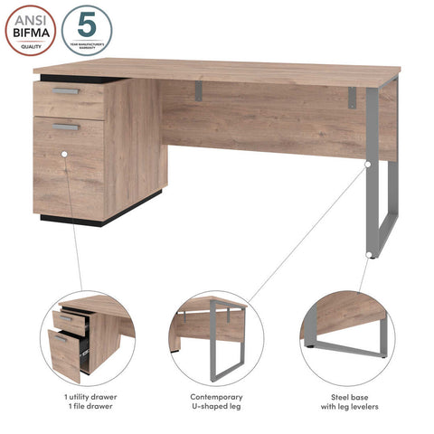 66W Desk with Single Pedestal