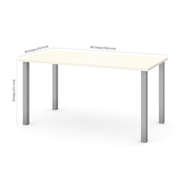 60W Table Desk with Square Metal Legs