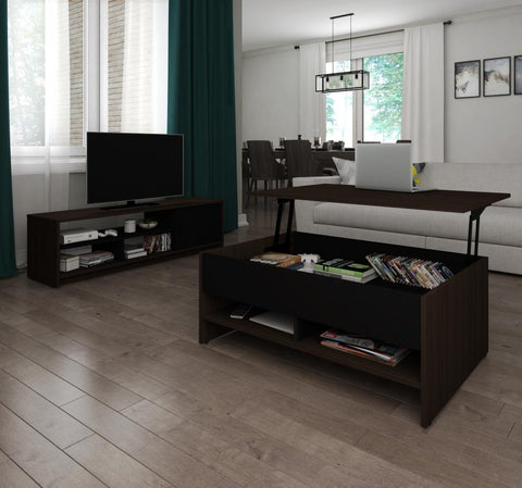 2-Piece set including a lift-top coffee table and a TV stand