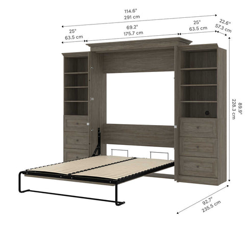 Queen Murphy Bed with Closet Storage (115W)