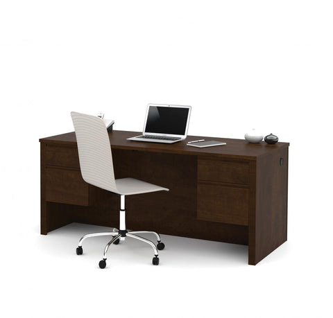 Executive desk with dual half pedestals