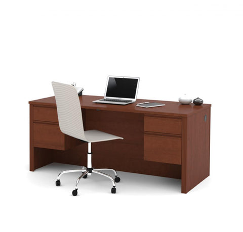 Executive desk with dual half pedestals