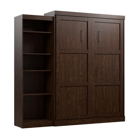 Queen Murphy Bed with Shelving Unit (90W)