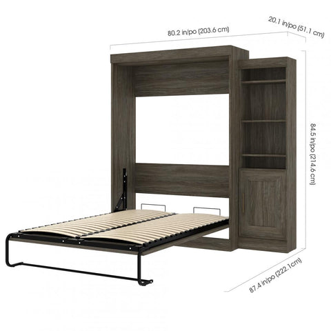 Full Murphy Bed with Storage Cabinet (81W)