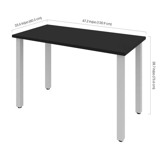 48W Table Desk with Square Metal Legs