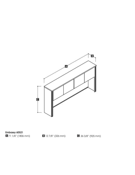 72W Hutch for Desk Shell