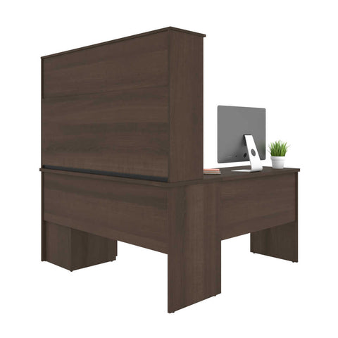 60W L-Shaped Desk with Hutch