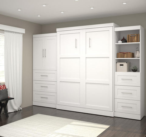 Queen Murphy Bed with Open and Concealed Storage (126W)