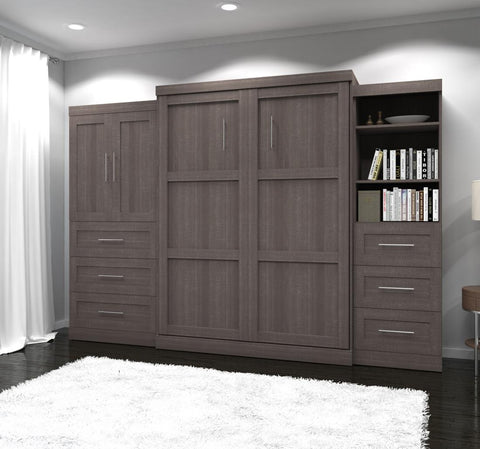 Queen Murphy Bed with Open and Concealed Storage (126W)