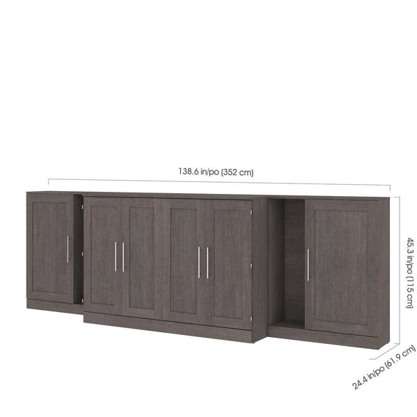 Queen Cabinet Bed with Mattress and two 36″ Storage Units