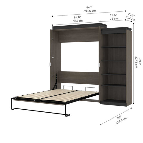 Queen Murphy Bed with Shelves (97W)