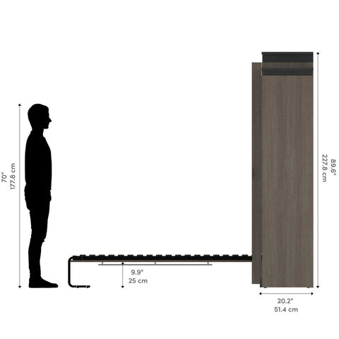 Queen Murphy Bed with Shelves (126W)