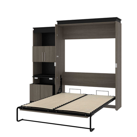 Queen Murphy Bed with Storage Cabinet and Fold-Out Desk (97W)