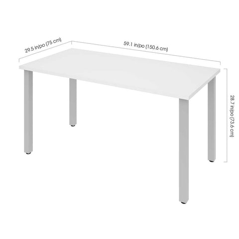 60W Table Desk with Square Metal Legs