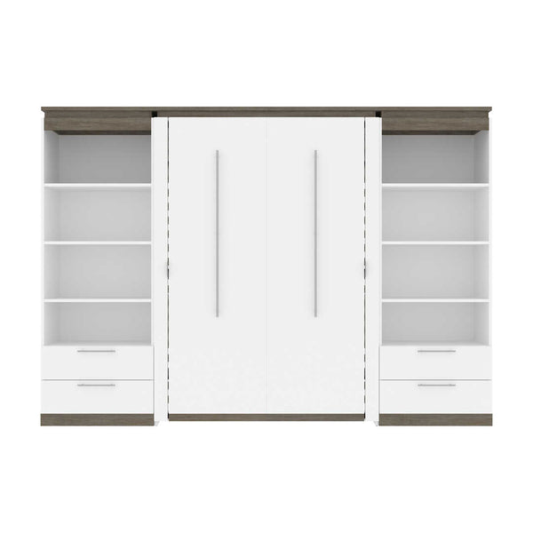 Full Murphy Bed with Shelves and Drawers (120W)