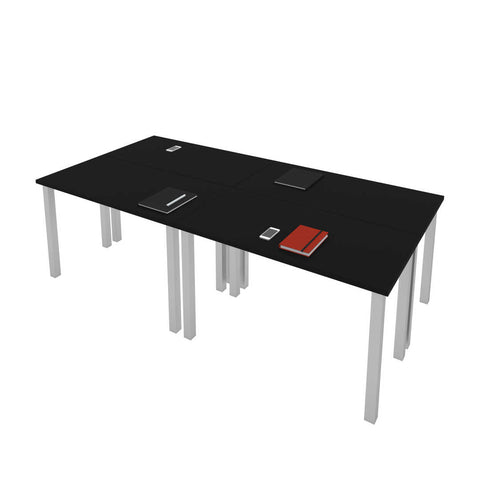 Four 48W x 24D Table Desks with Square Metal Legs