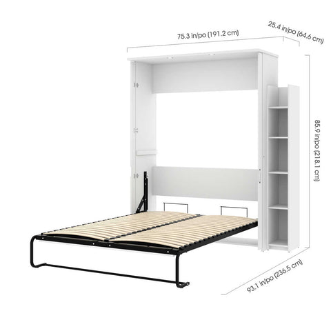 Queen Murphy Bed with Shelving Unit (76W)