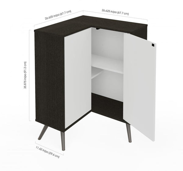 Corner Storage Cabinet with Metal Legs